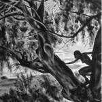 Desert Climb. Vegemite, Fingers And Sponge On Watercolour Paper. A1 