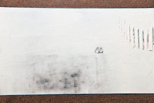 Shot White (Detail), 2010, Encaustic Wax Paint On Masonite Board