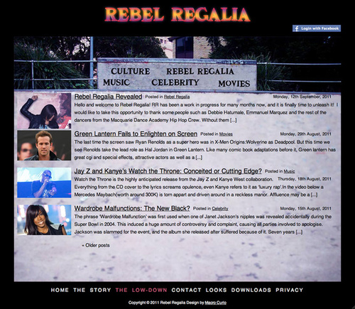 Rebel Regalia Low Down Web Design