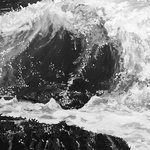 Little Aqua Wave. Acrylic On Canvas. 51x76cm