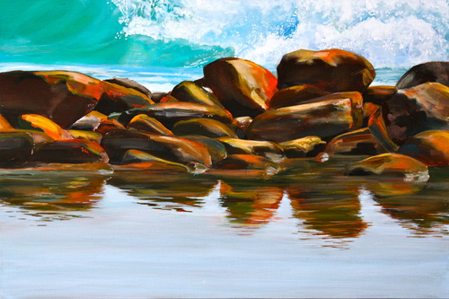 Reflect.  Acrylic On Linen. 75x100cm
