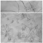 Textile Water Colour Print   Flowers In Water