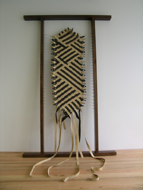 The Skin Lodge #1, 2011. Timber, Wire, Leather