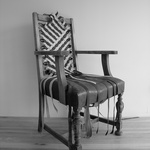 The Skin Lodge #2, 2011. Timber, Wire, Leather