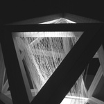 'Space And Time Will Bend', 2011, 40x40x40 Cm, Wood And String
