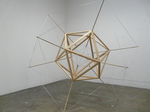 'Triangulation', 2011, 280 X 280 X 280 Cm, Wood And Elastic