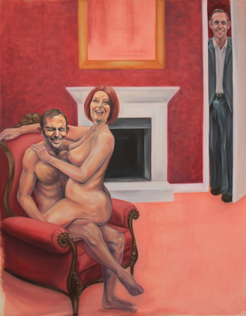 Political Intercourse. Oil On Canvas. Life Size