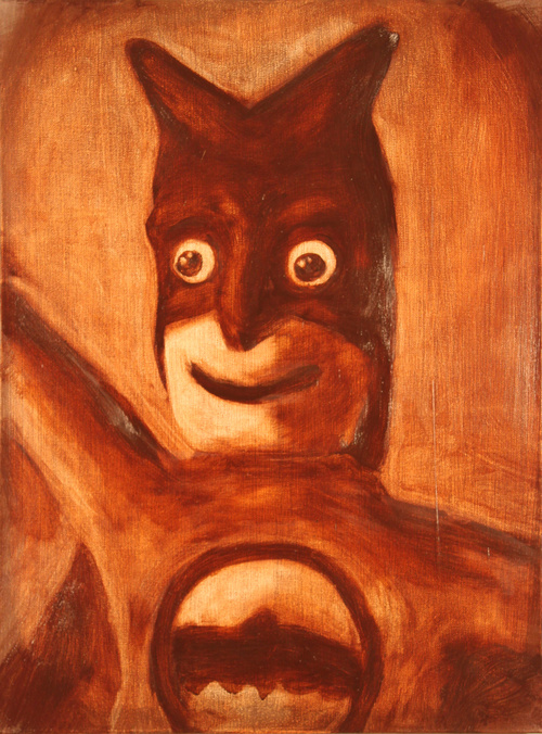 Batman, Oil On Canvas 45cm X 61cm