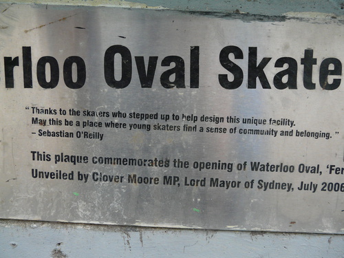 This Is The Plaque At The Skate Park Which I Wrote A Statement For