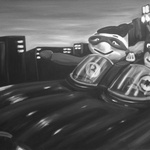 To The Batmobile!, Oil On Canvas 61cm X 91cm