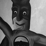 Batman, Oil On Canvas 91cm X 122cm
