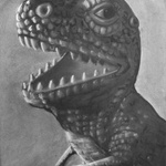 T Rex, Oil On Canvas 20cm X 30cm