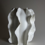Vase 2; Porcelain, Hand Built, Clear Glazed, Cone 10 Oxidation; Various Sizes; 2011