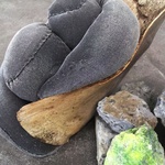 'Metamorphosed Matter' 2012 (Detail); Fabric, Polyester Wadding, Palm Fronds, Thread, Concrete, Paint.
