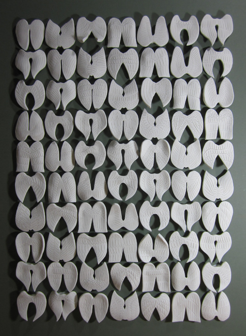 Forgiving And Forgiven Ii; Southern Ice Porcelain, Unglazed; 70 Pieces On 82x64cm Frame; 2012