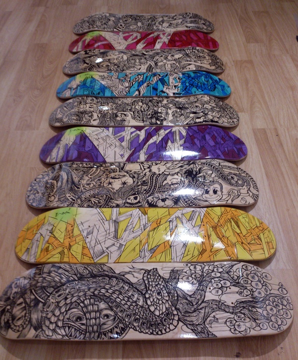 Density And Geometry Skateboard Series Together. 