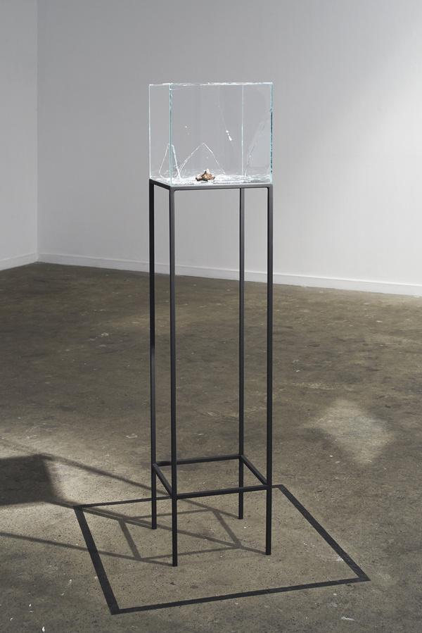With The Force Of A Thousand Suns, 2013, Meteorite, Glass, Metal, Mdf, Dimensions Variable. Photography: Jack L. Dunbar