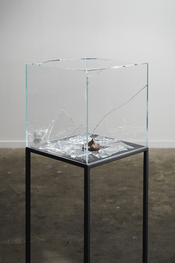 With The Force Of A Thousand Suns, 2013, Meteorite, Glass, Metal, Mdf, Dimensions Variable. Photography: Jack L. Dunbar