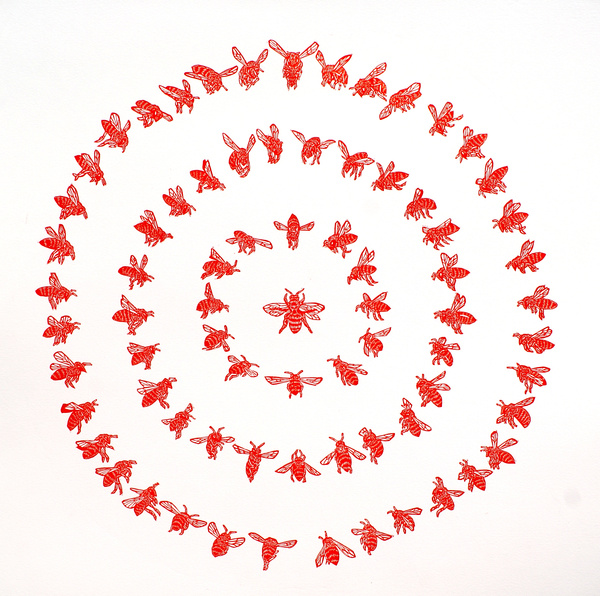 Convergence Ii, Relief Print On Bfk Reeves, 56x56cm, 2012.