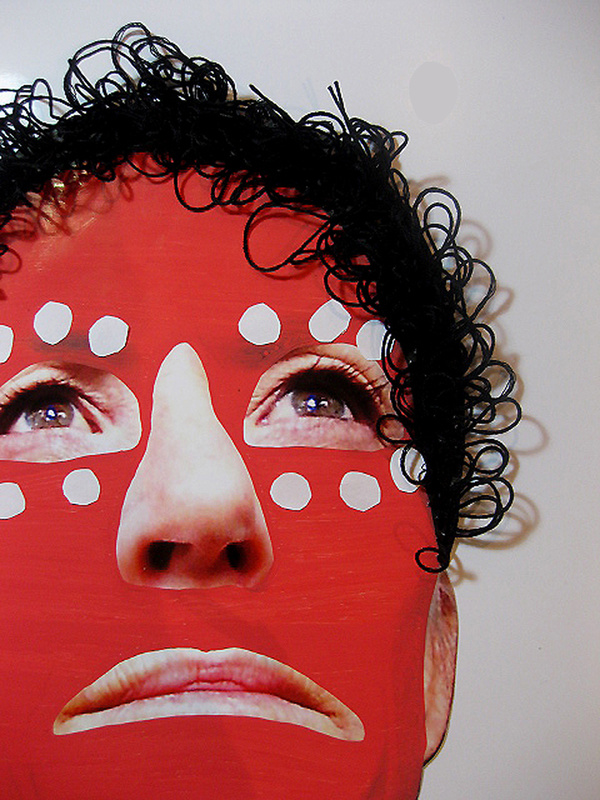 Detail, #2, 'Spiritual Leader' Series, Photographic Image, Thread, Collage, 60cm X 60cm Framed, 2013