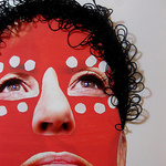 Detail, #2, 'Spiritual Leader' Series, Photographic Image, Thread, Collage, 60cm X 60cm Framed, 2013