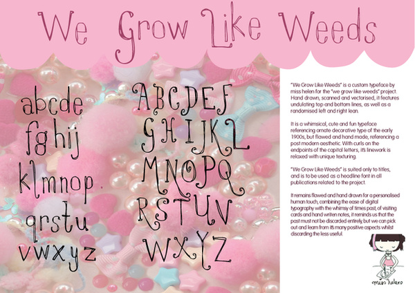 We Grow Like Weeds: Typeface