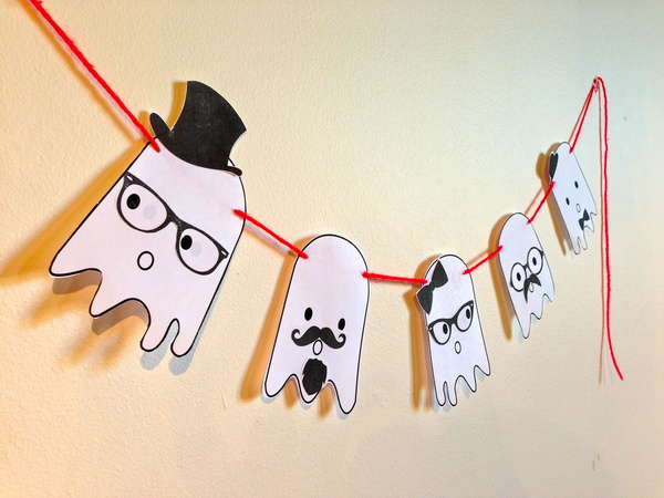 Hipster Ghost Garland: Printable
