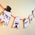 Hipster Ghost Garland: Printable