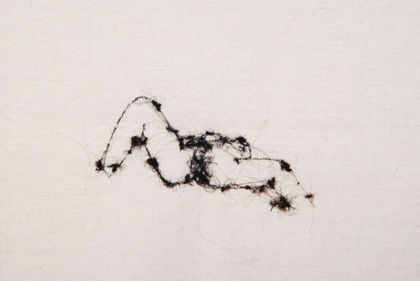 Untitled, 2013, Series Vii From Vii, Wife Of Collatinus   Desire Of Tarquinius ,Human Hair On Calico, 38cm X 36 Cm.