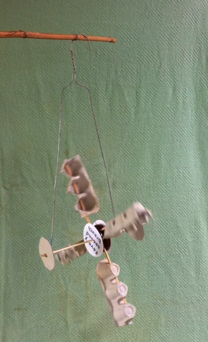Kinetic fan prototype - egg carton