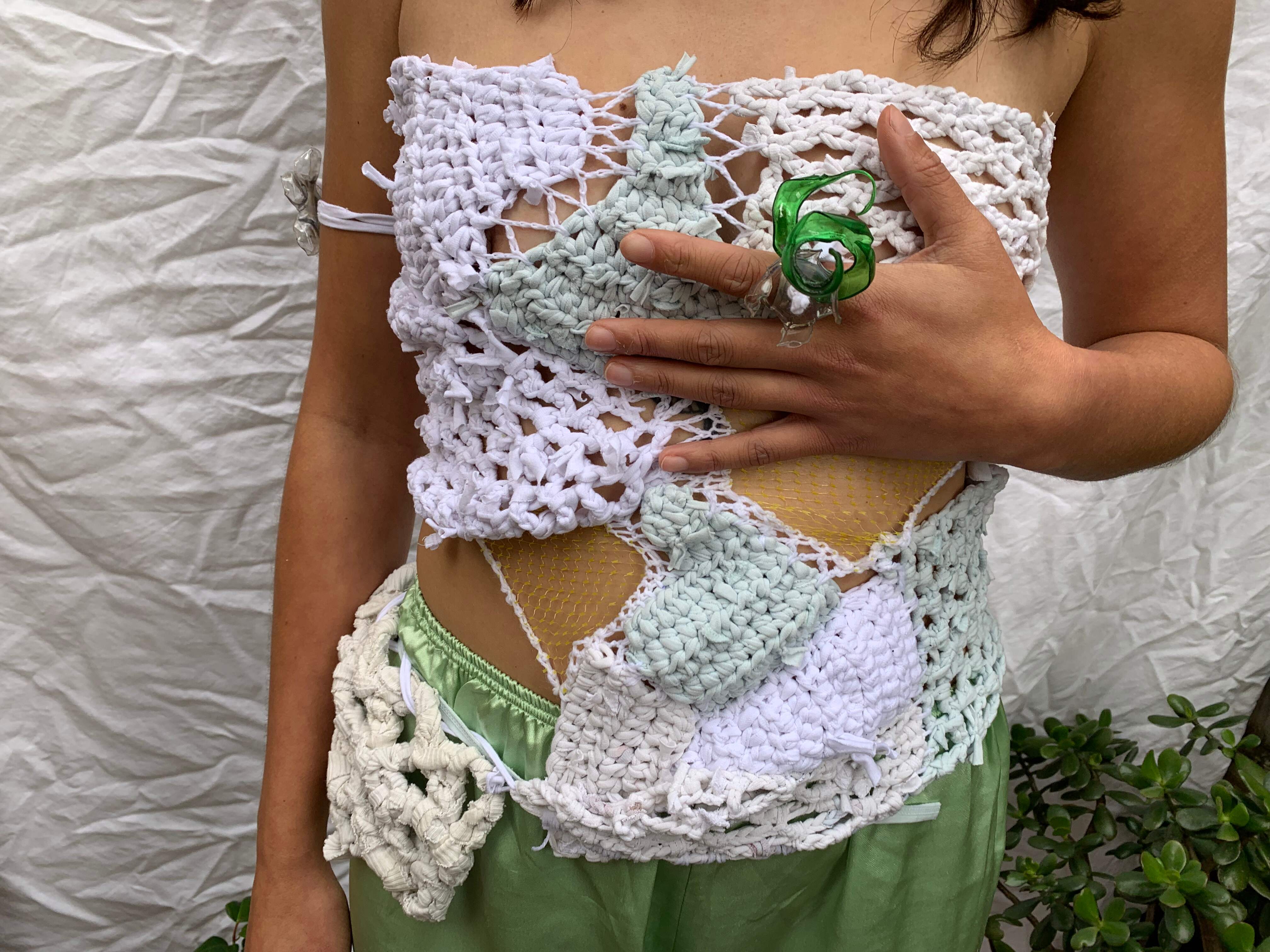 'TRASH PLANET', 2023. Waste fabric and recycled plastic