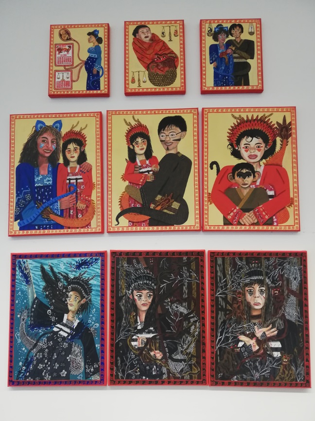 Oil paint on canvases