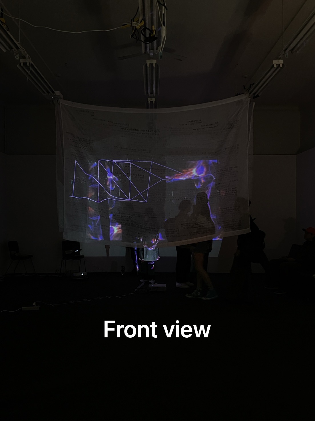 Untitled, 	2024. Projector, Fabric, Marker pens