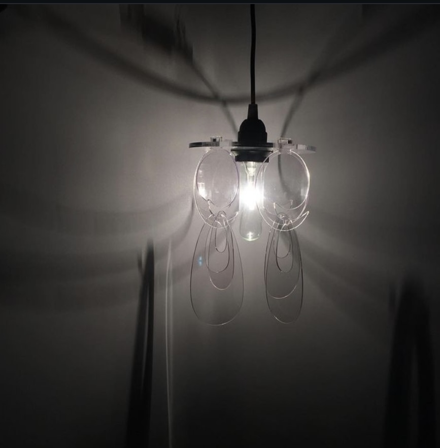'Zen', 2020. IKEA lamp cord set, laser cut acrylic board