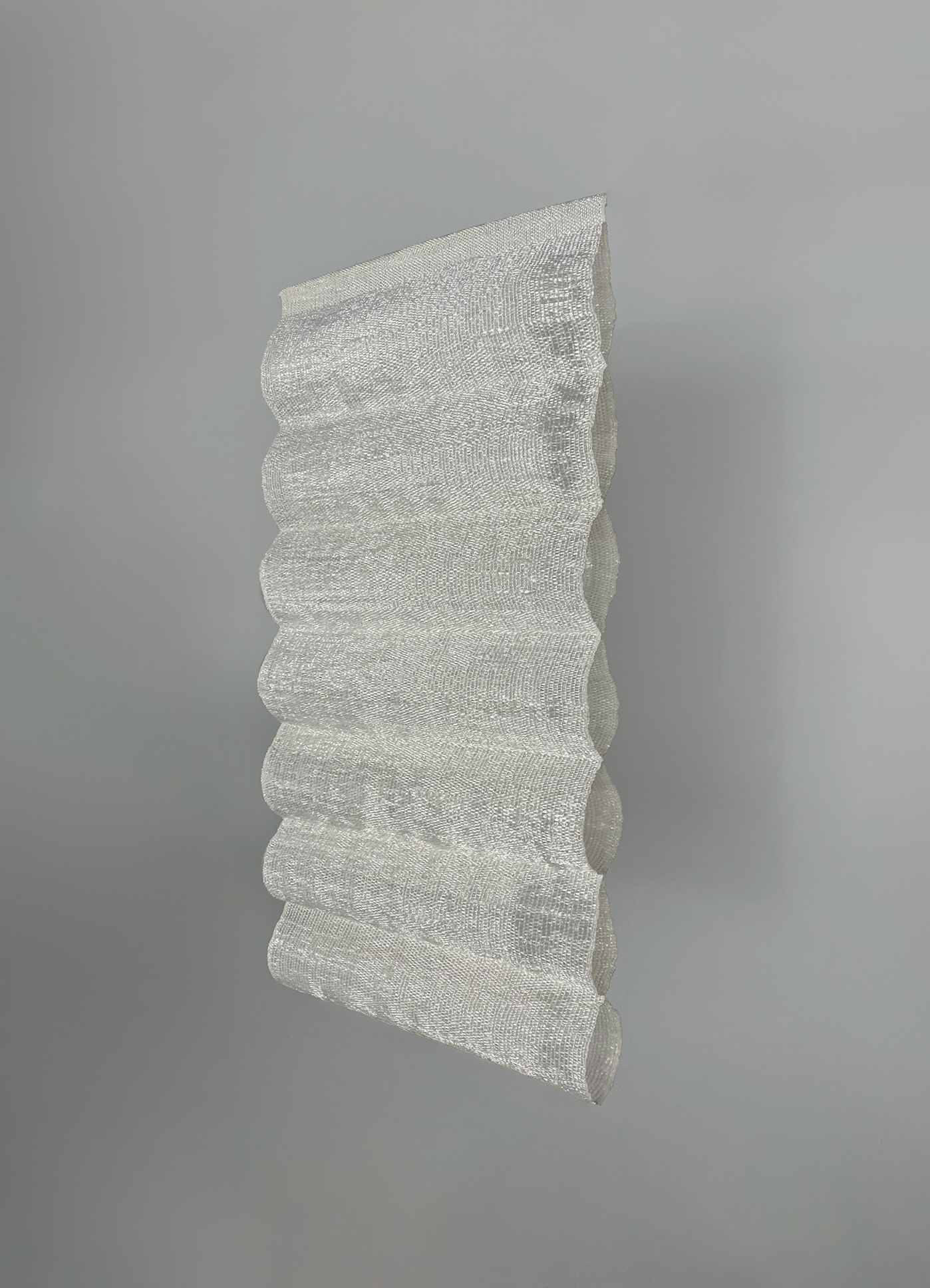 'Transparent Paths', 2024. Woven plastic pallet wrap, cotton