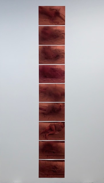 'The Unconscious Mind', 2024. Charcoal powder and acrylic paint on fabric with documentation of the process