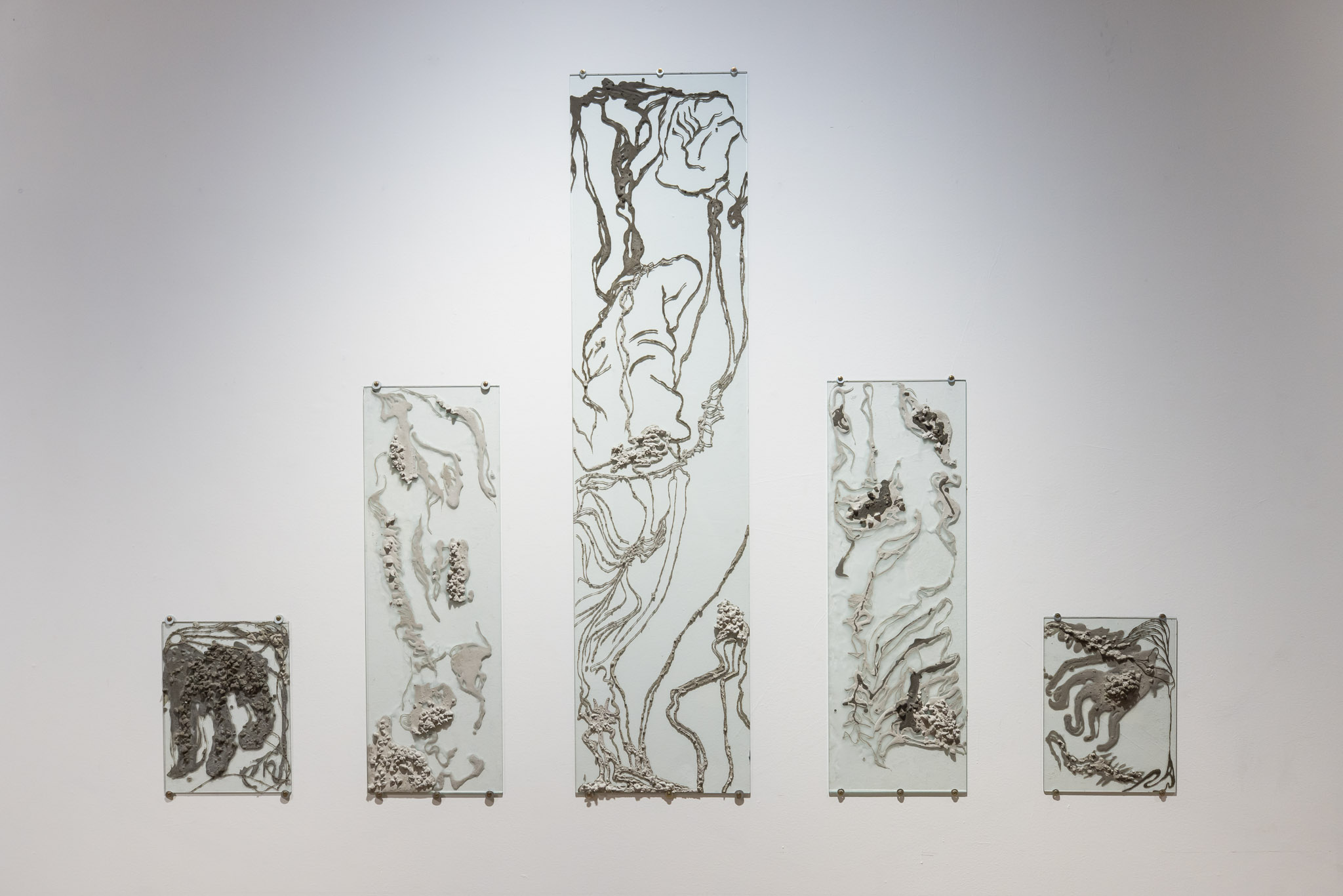 'Fixed', 2024. Concrete on glass