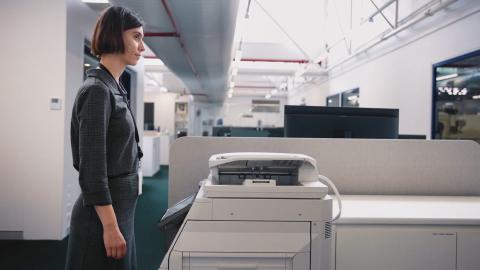 lady staring at desk