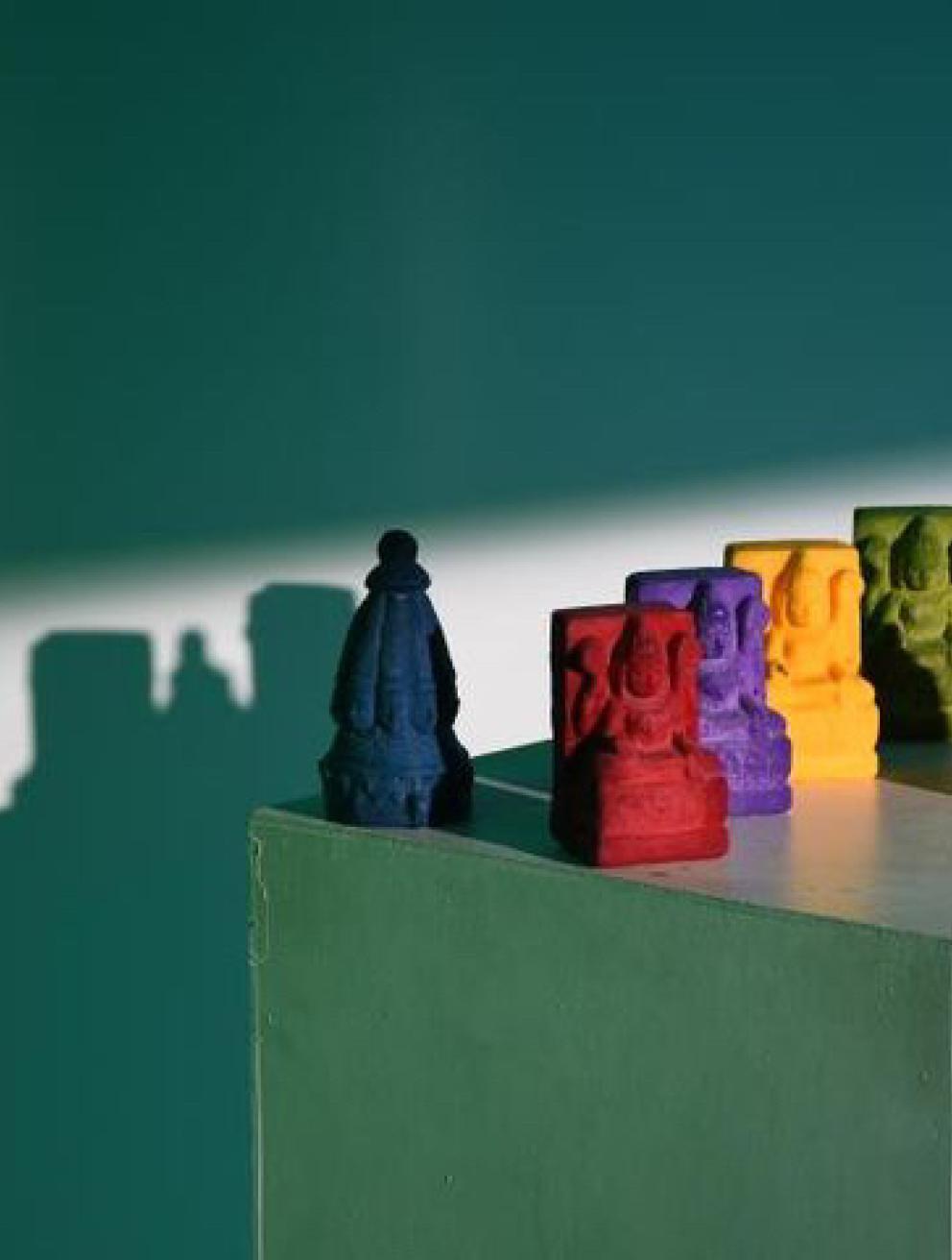 'Blue', 2024. Wax, Glass, Spice