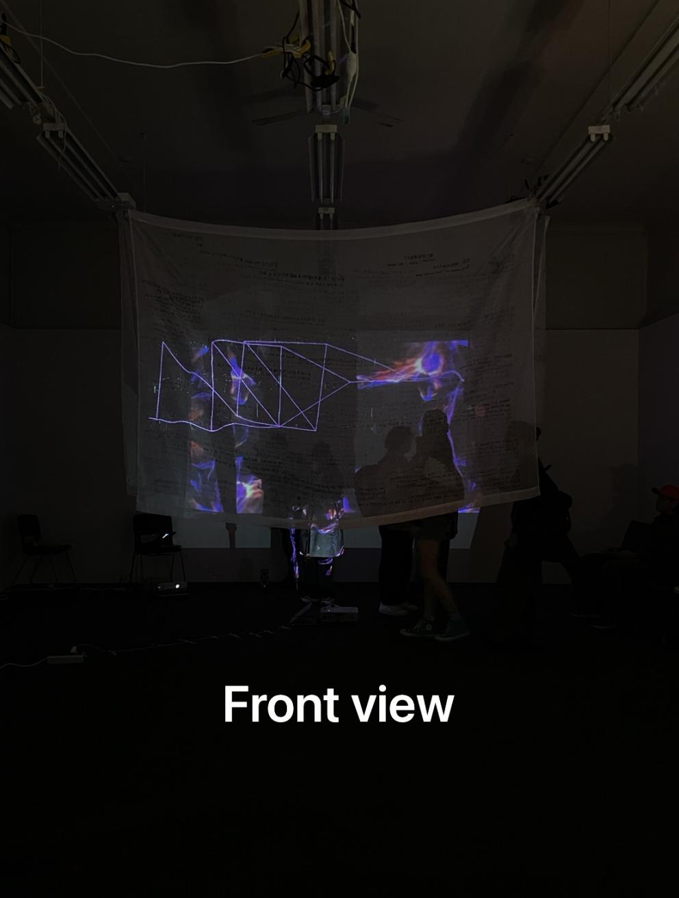 Untitled, 	2024. Projector, Fabric, Marker pens