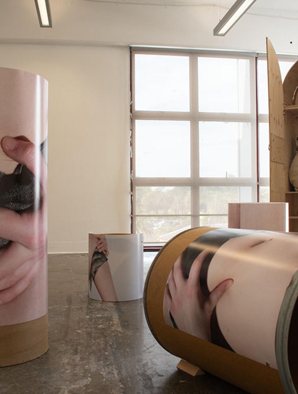 'The Trap of Desire', 2024. Photographed image of a laser print & cardboard