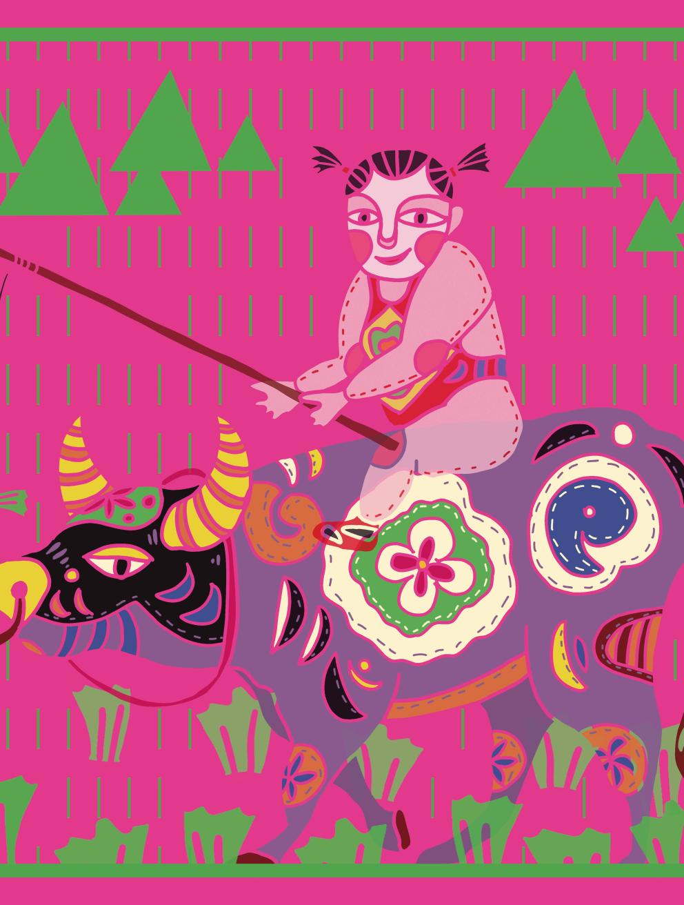 'The Herd Boy of Qingming', 2022. Silks