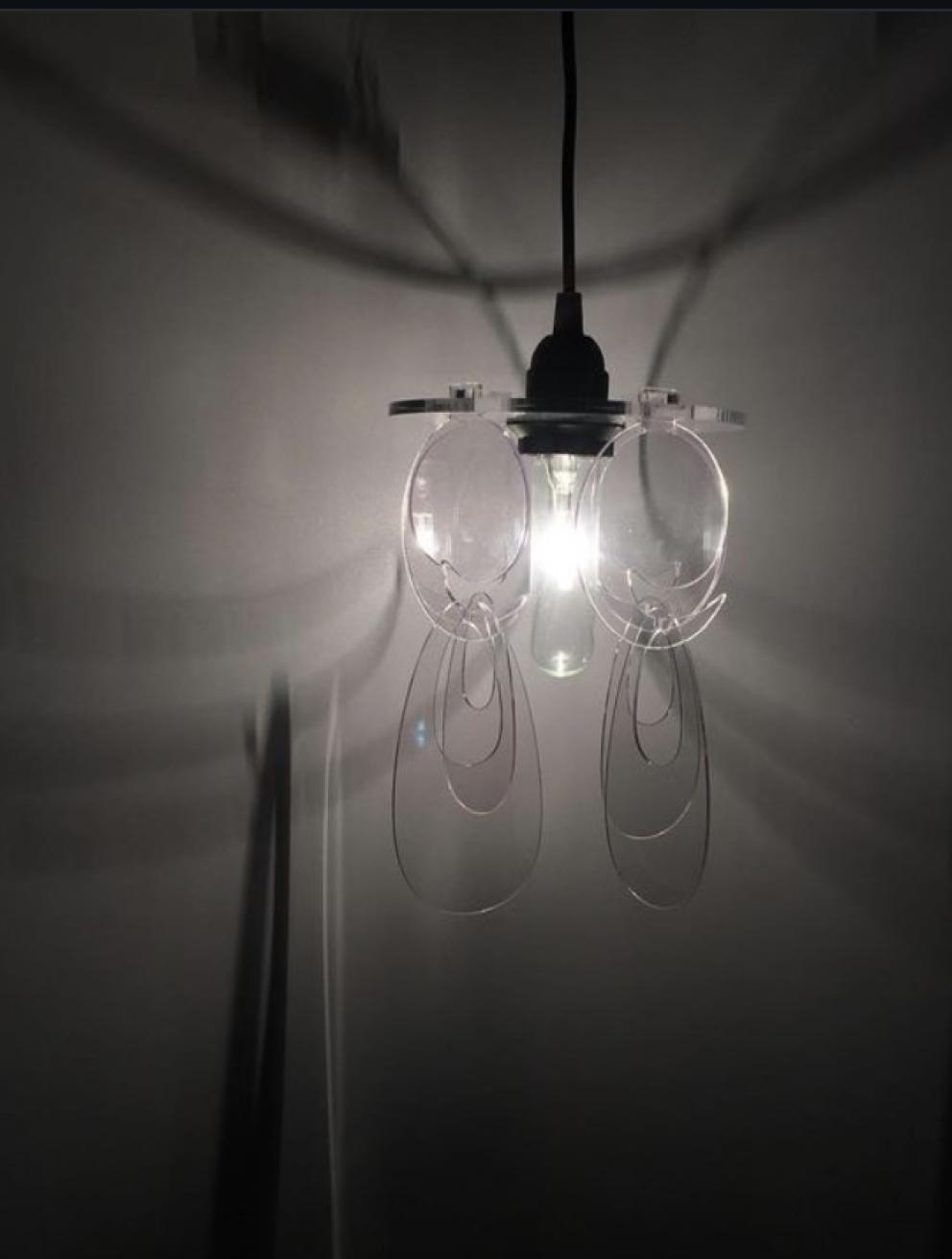 'Zen', 2020. IKEA lamp cord set, laser cut acrylic board