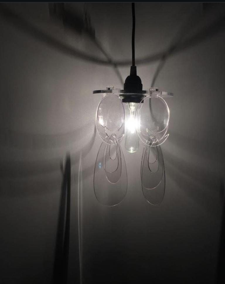 'Zen', 2020. IKEA lamp cord set, laser cut acrylic board