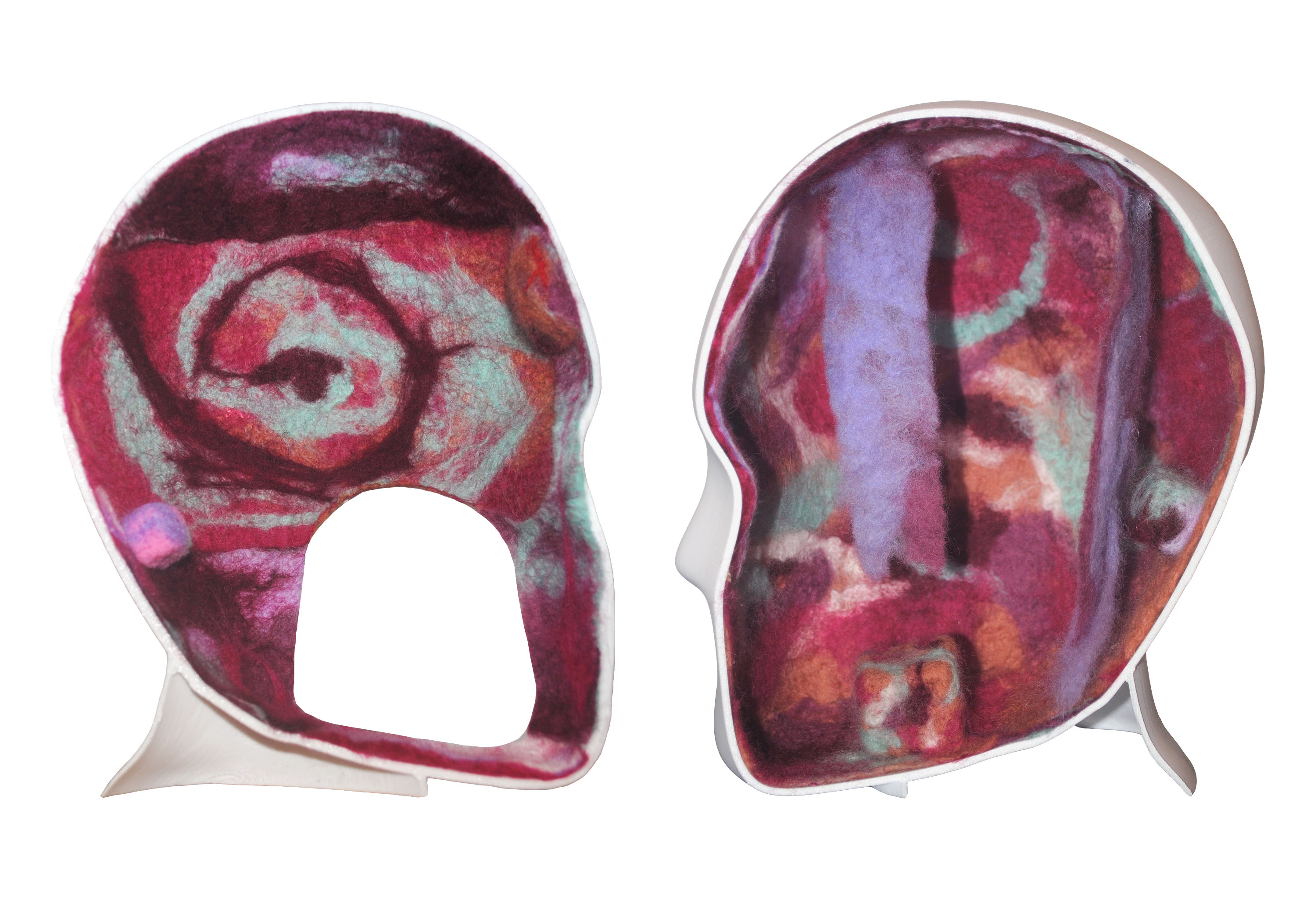 'Felt Noise', 2025. Felted wool fibre, 3D printed PLA filament