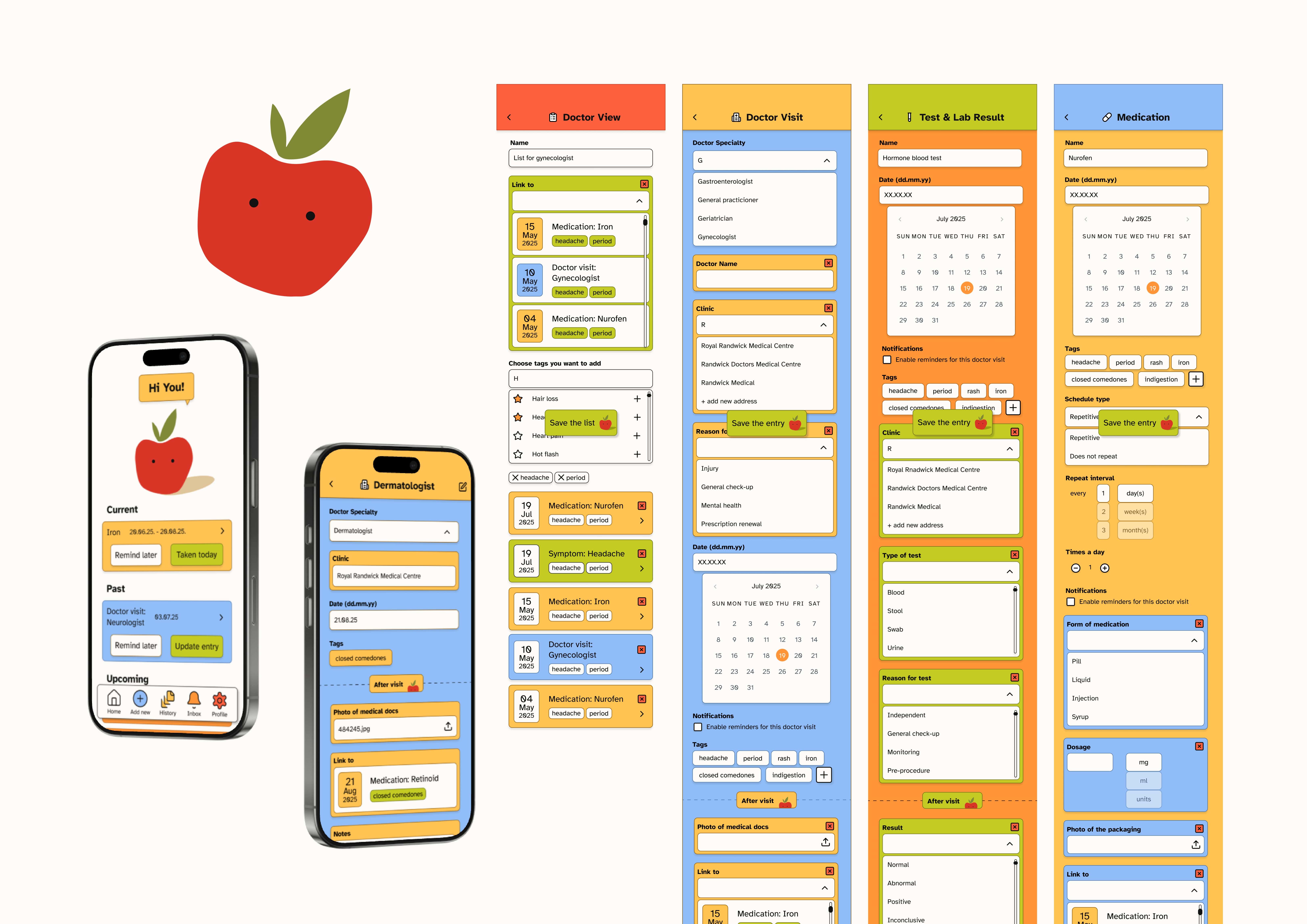 'Pip's Health Templates', 2025. Digital phone application