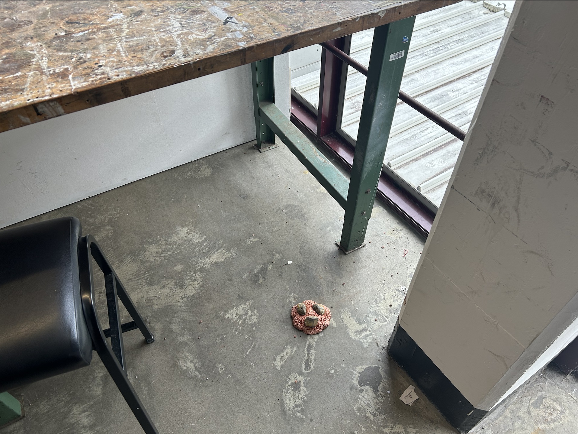 'Two artists' Mother Nature and The Human', 2023. Slip cast, terracotta/fimo clay mixture and acrylic paint