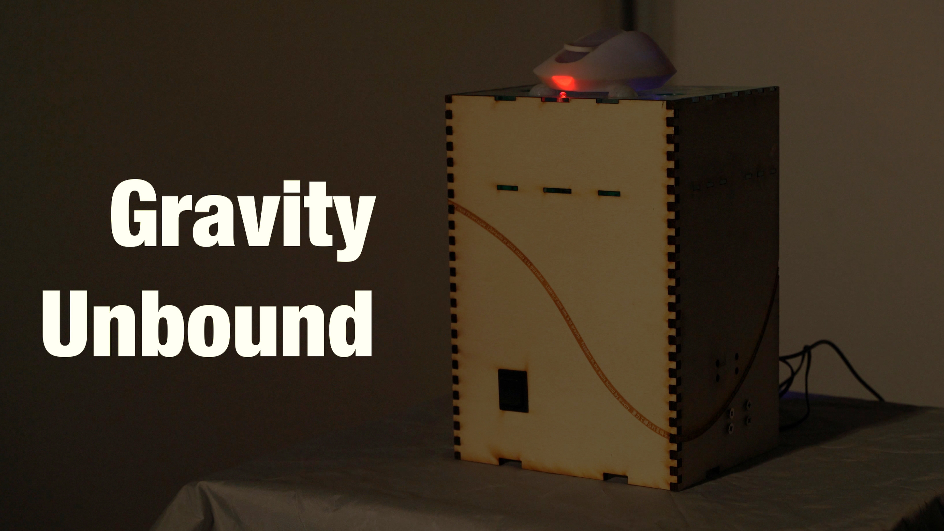 'Gravity Unbound', 2025. Wood, resin, magnets, arduino circuit