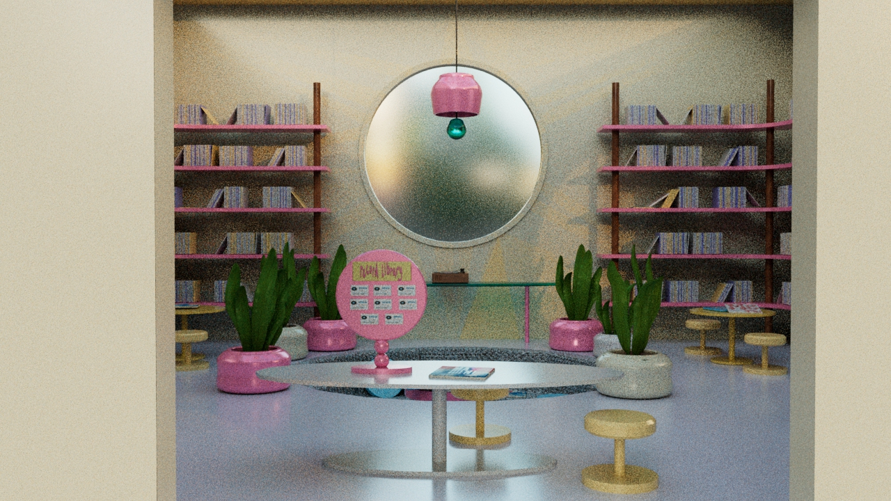 'Retro Record Library', 2024. 3D Project