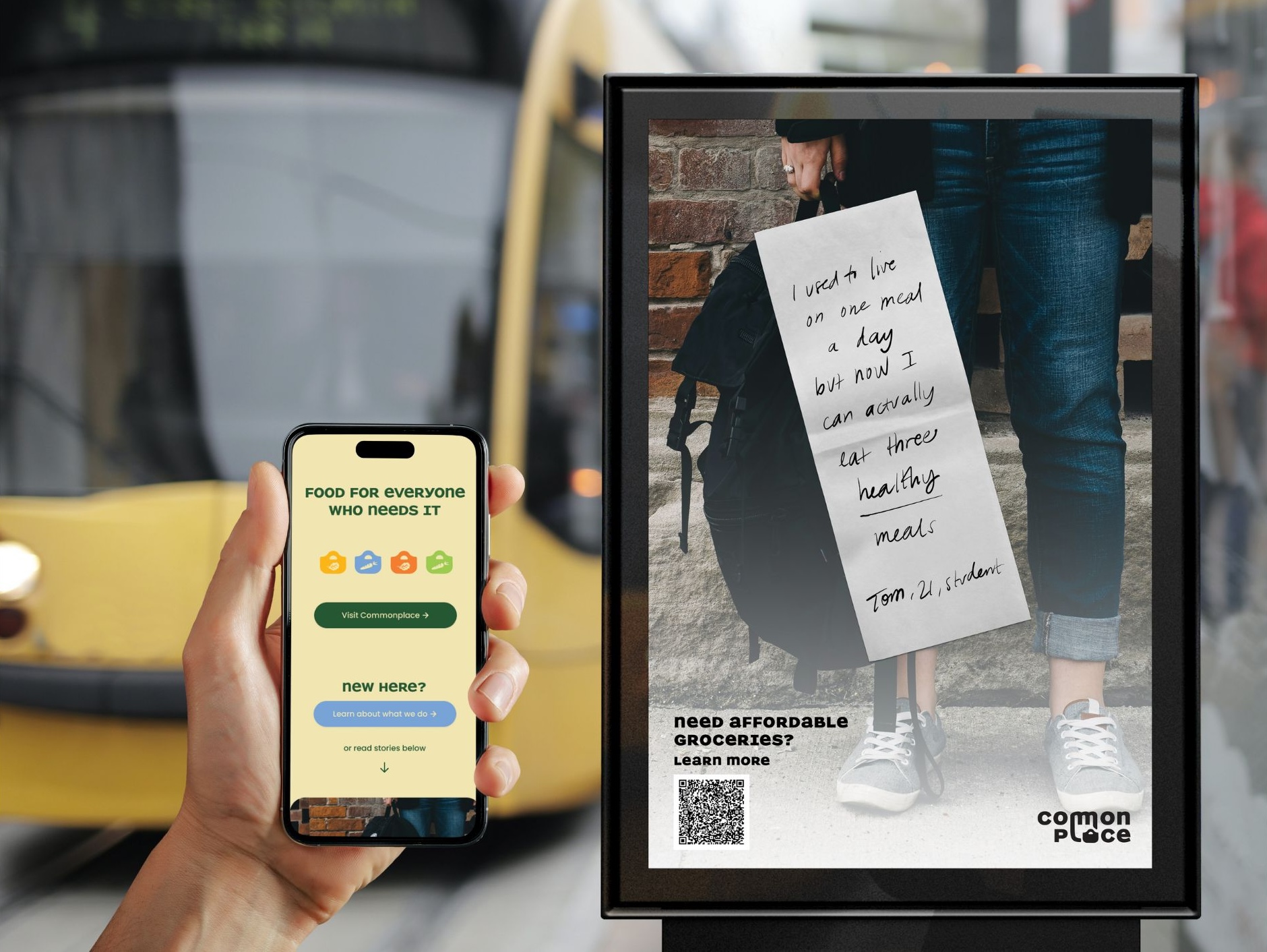 'Poster scanned and leading to website', 2025. Poster, figma prototype, digital mockup